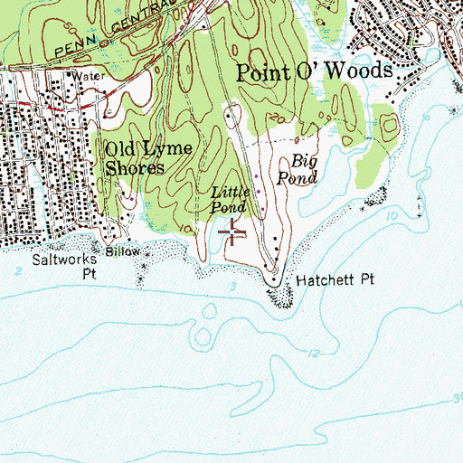 Topographic Map of Little Pond, CT