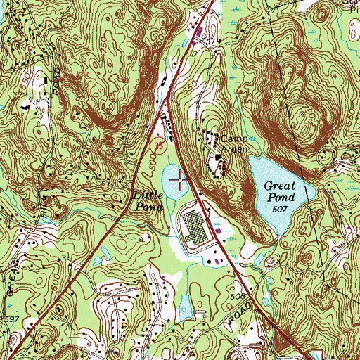 Topographic Map of Little Pond, CT