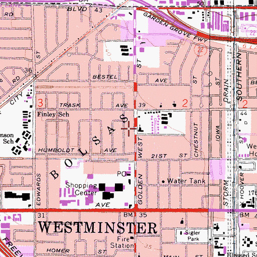 Topographic Map of Saint Luke's Lutheran Church, CA