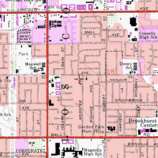 Topographic Map of Church of Jesus Christ, CA