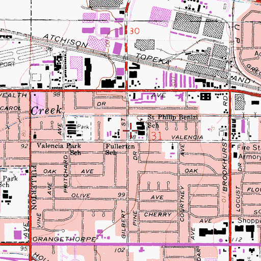 Topographic Map of Saint Philips Church, CA
