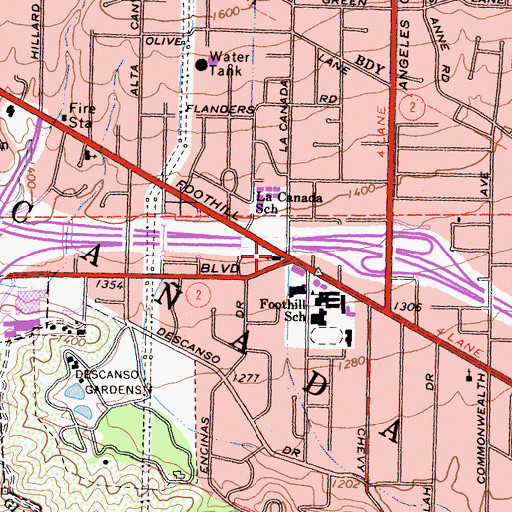 Topographic Map of Church of the Lighted Window, CA