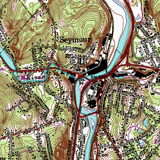 Topographic Map of Little River, CT