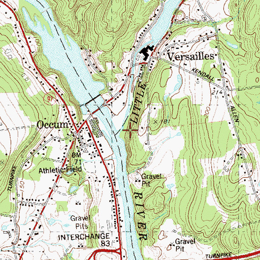 Topographic Map of Little River, CT