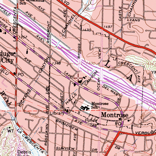 Topographic Map of Holy Redeemer Catholic School, CA