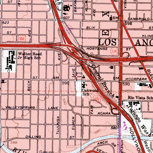 Topographic Map of Saint Anne's Melkite Greek Catholic Church, CA