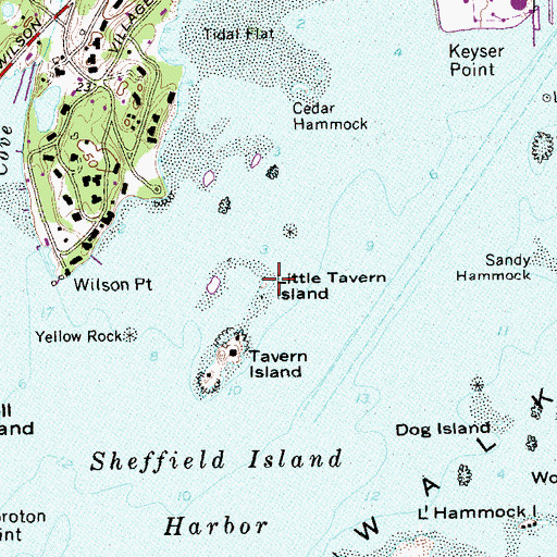 Topographic Map of Little Tavern Island, CT