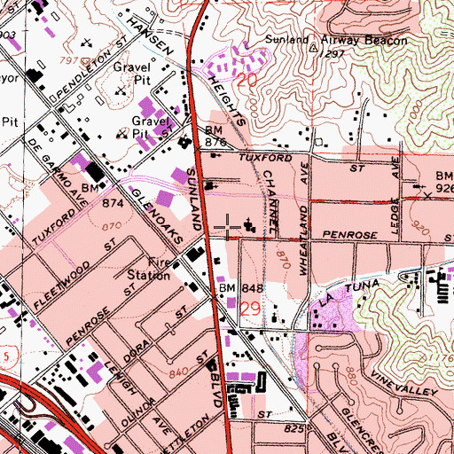 Topographic Map of Bethel Christian Reformed Church, CA