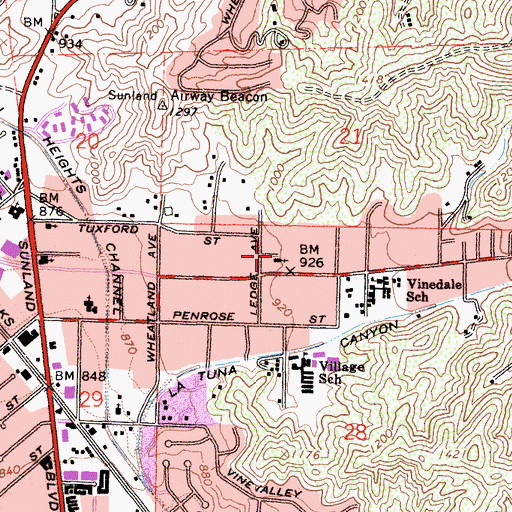 Topographic Map of Faith Baptist Church, CA