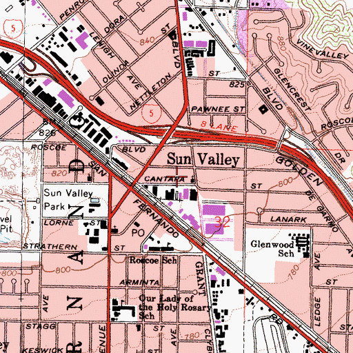 Topographic Map of Iglesia Missionera Antiquia, CA