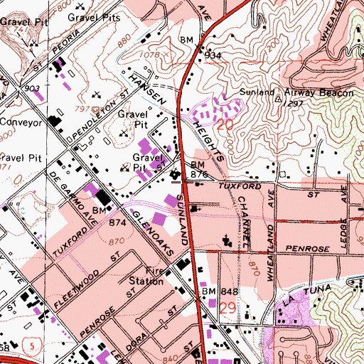 Topographic Map of Iglesia Sol De Justicia, CA