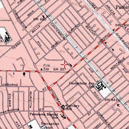 Topographic Map of Church of God, CA