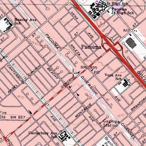 Topographic Map of Osborne Neighborhood Church, CA