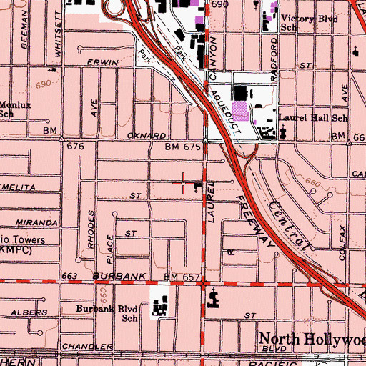 Topographic Map of Bethany Foursquare Church, CA