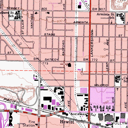 Topographic Map of Church of Jesus Christ of Latter Day Saints, CA