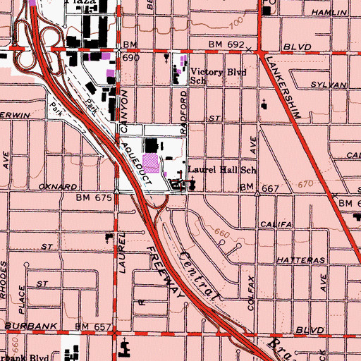 Topographic Map of Emmanuel Lutheran Church, CA