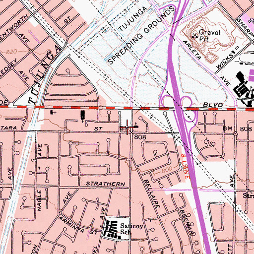 Topographic Map of Filipino-American Southern Baptist Church, CA