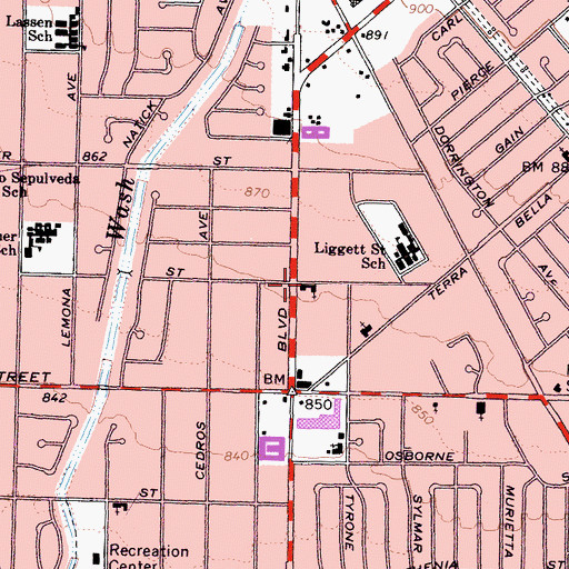 Topographic Map of Iglesia Del Nazareno, CA