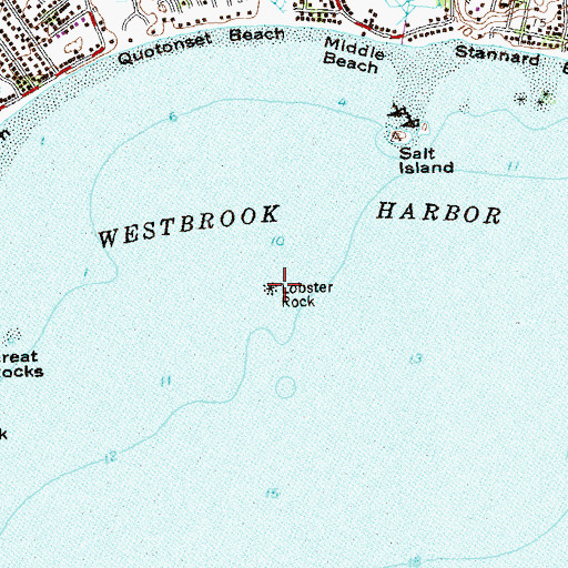 Topographic Map of Lobster Rock, CT