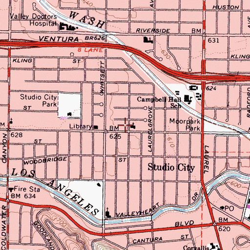 Topographic Map of Unitarian Universalist Church, CA