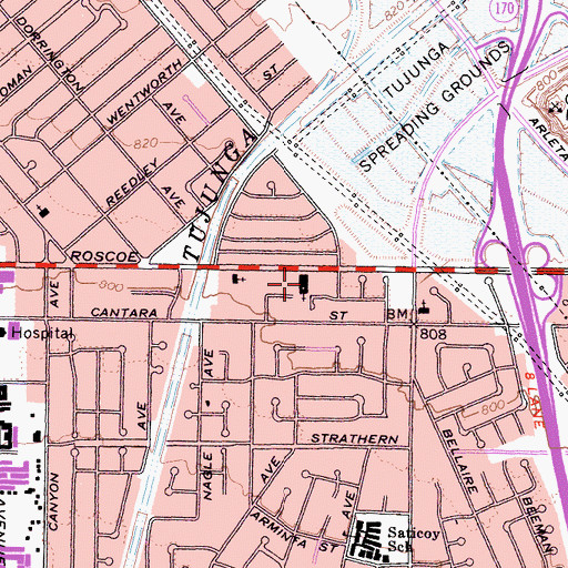 Topographic Map of Congregation Beth Israel, CA