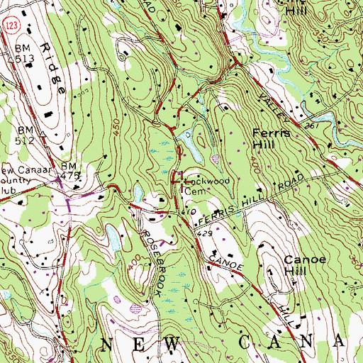 Topographic Map of Lockwood Cemetery, CT