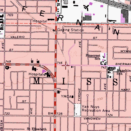 Topographic Map of La Iglesia En Camino, CA