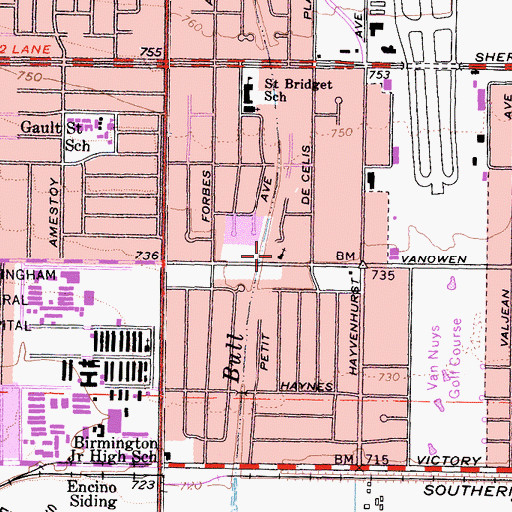 Topographic Map of Saint Michael Antiochian Orthodox Church, CA