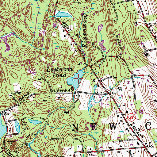 Topographic Map of Lockwood Pond, CT