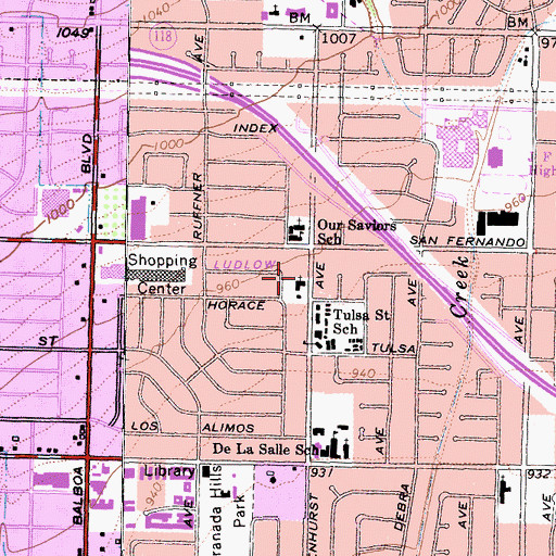 Topographic Map of First Baptist Church, CA