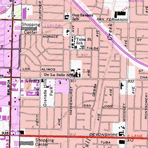 Topographic Map of Saint John Baptist De La Salle Church, CA