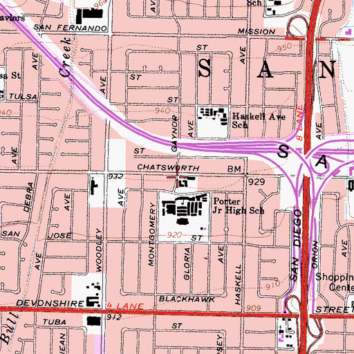 Topographic Map of Saint Stephen's Lutheran Church, CA