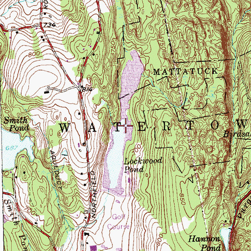 Topographic Map of Merriman Pond, CT