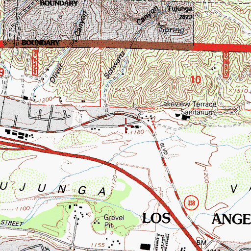 Topographic Map of Mountain View Baptist Church, CA