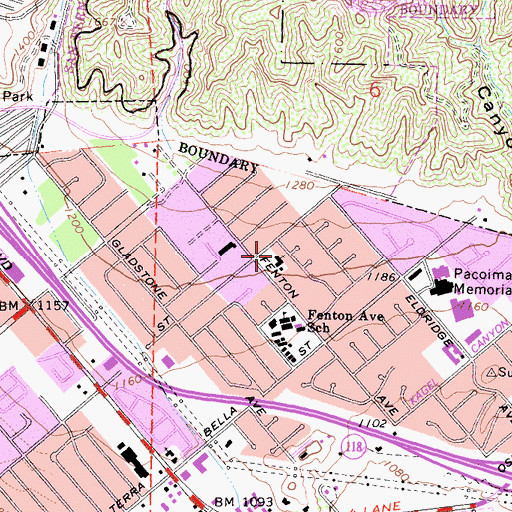 Topographic Map of Peace Lutheran Church, CA