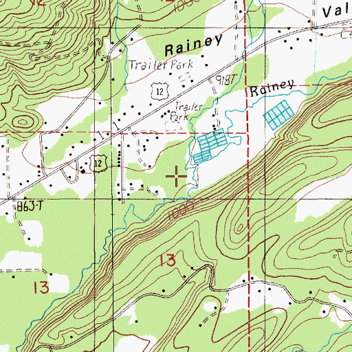 Topographic Map of Lunch Creek, WA