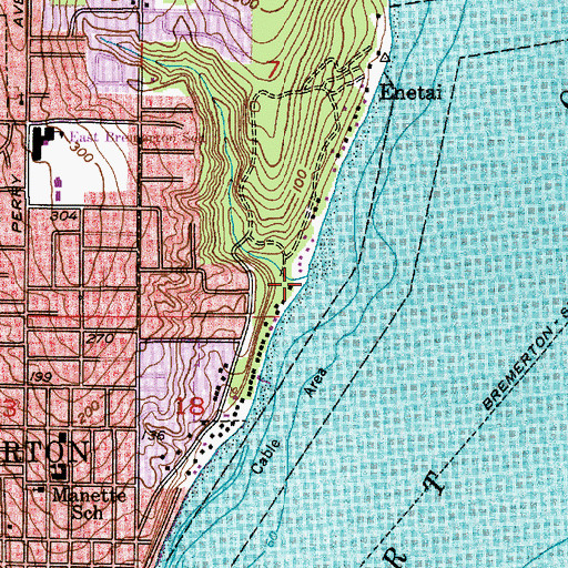 Topographic Map of Enetai Creek, WA