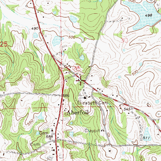 Topographic Map of Lydia Baptist Cemetery, AL