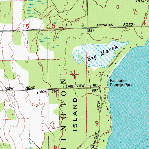 Topographic Map of Big And Little Marsh State Natural Area, WI