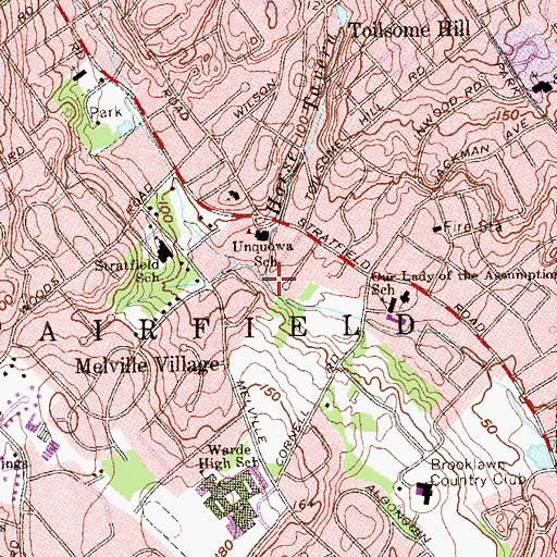 Topographic Map of Londons Brook, CT