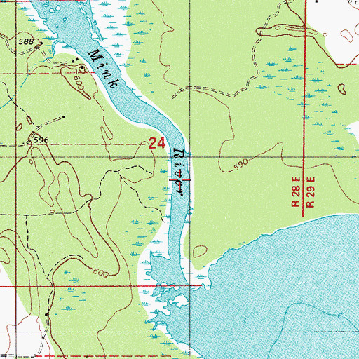 Topographic Map of Mink River Estuary State Natural Area, WI