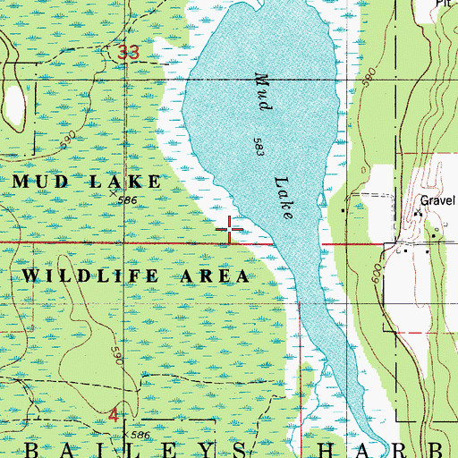 Topographic Map of Mud Lake State Natural Area, WI