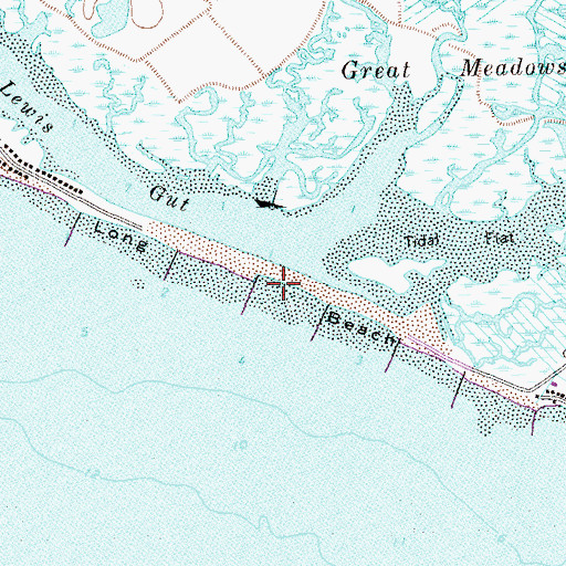 Topographic Map of Long Beach, CT