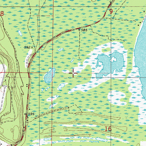 Topographic Map of The Ridges Sanctuary State Natural Area, WI