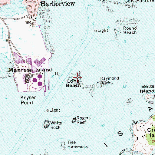 Topographic Map of Long Beach, CT