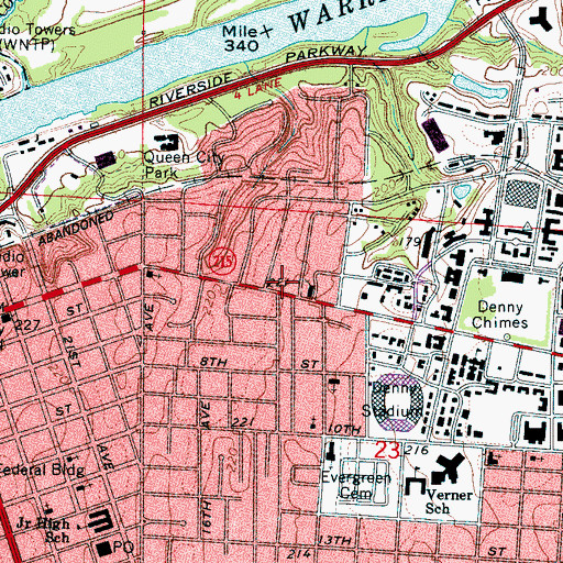 Topographic Map of University Substation Tuscaloosa Police Department, AL