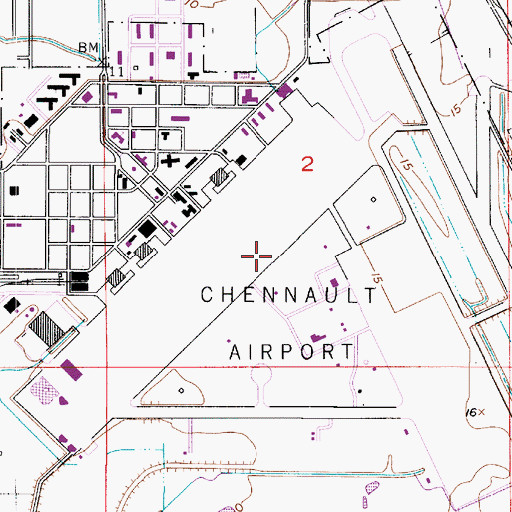 Topographic Map of Lake Charles Army Air Field (historical), LA