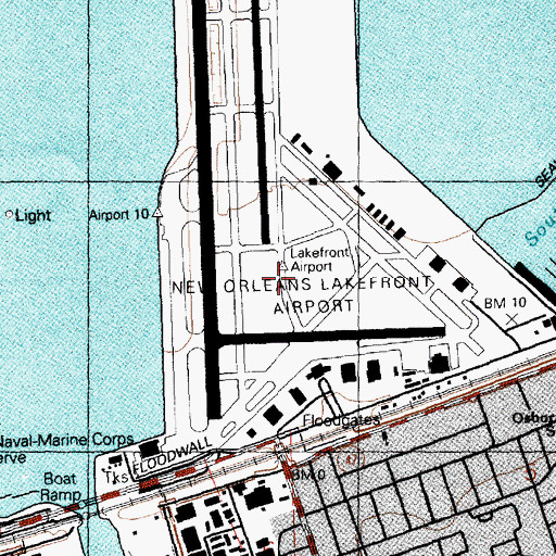 Topographic Map of New Orleans Army Air Base (historical), LA
