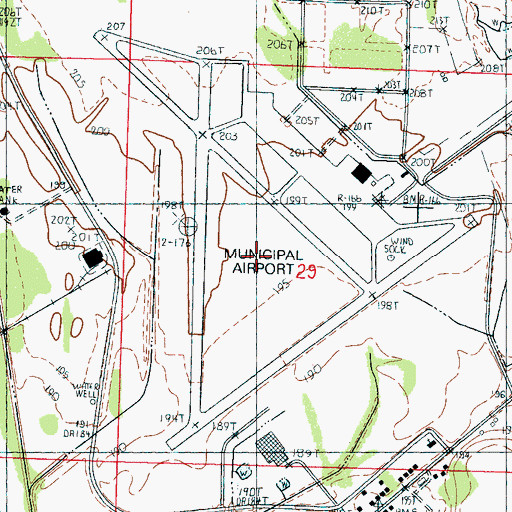 Topographic Map of Grenada Army Air Field (historical), MS