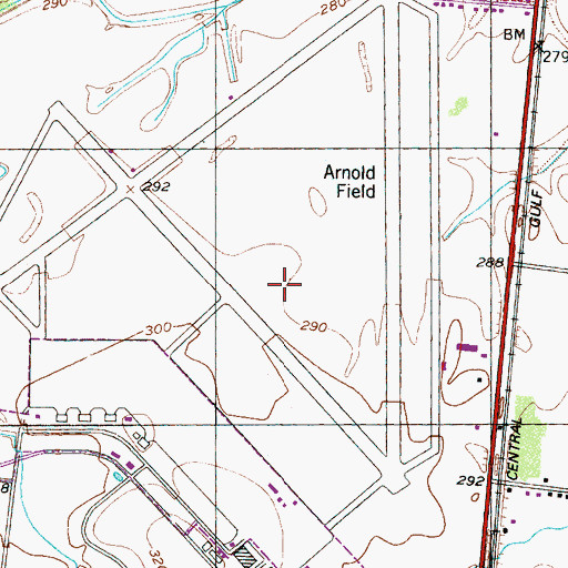 Topographic Map of Dyersburg Army Air Field (historical), TN
